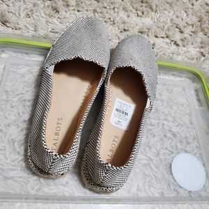 talbots izzy espadrills two tone black n white